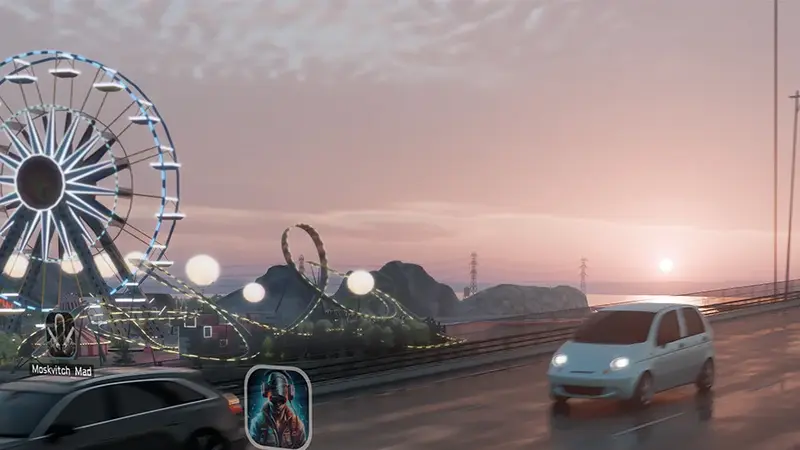 Earning money with clean overtakes in Traffic Racer Russian